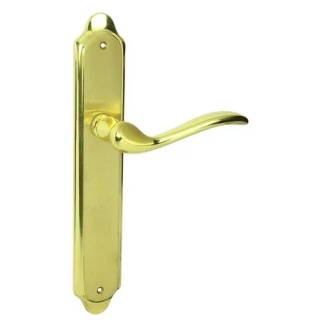 Klamka Tuluza M1/M2 mosiądz/mosiądz satyna długi szyld bez otworu mm Domino