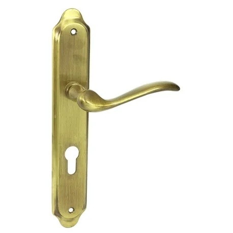 Klamka Tuluza M3 brąz grafiatto długi szyld na wkładkę rozstaw 72 mm Domino