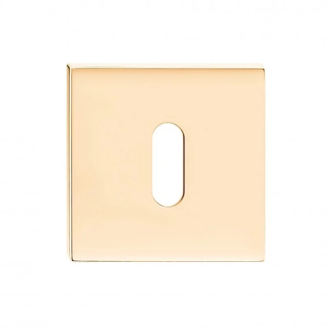 Rozeta kwadratowa Slim mosiądz błyszczący PVD klucz