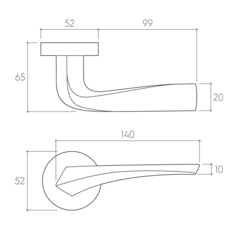 Klamka Flow biała na rozecie okrągłej Corona