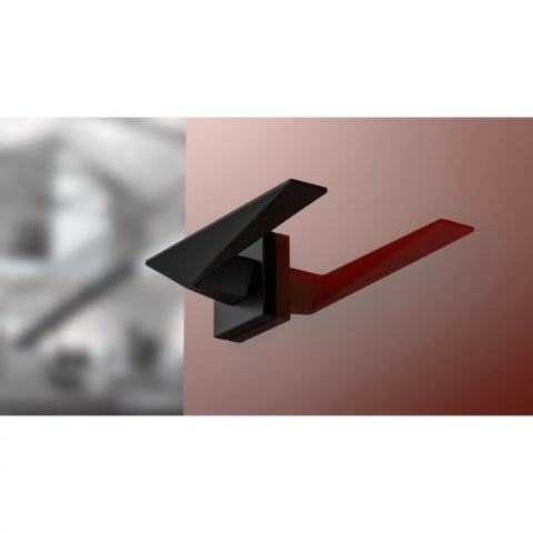 Klamka Blade czarna na rozecie kwadratowej Corona