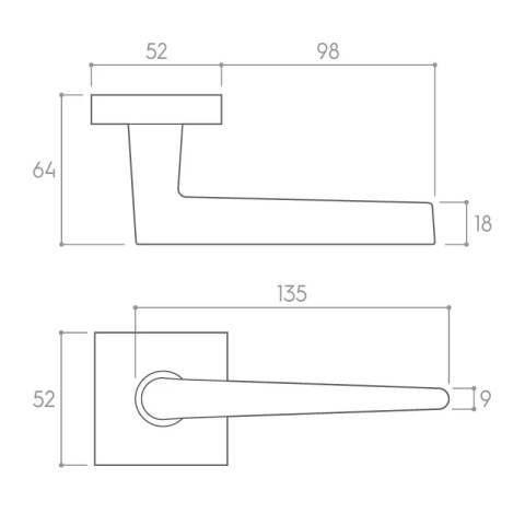 Klamka Arrow biała na rozecie kwadratowej Corona