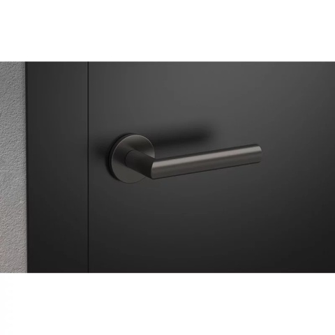 Klamka Elle Slim gunmetal na rozecie okrągłej Corona