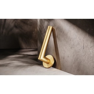 Klamka Elle Slim mosiądz matowy na rozecie okrągłej Corona