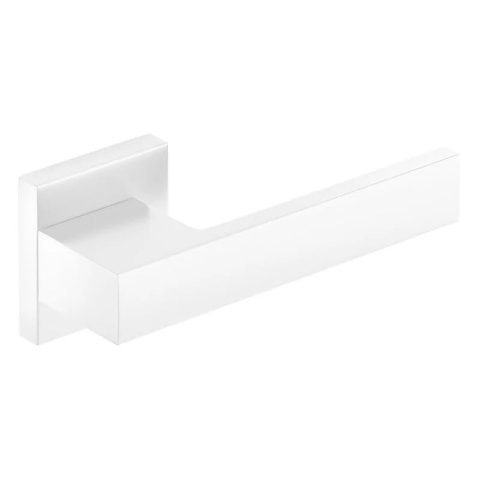 Klamka Grand biała na rozecie kwadratowej Corona