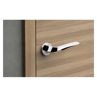 Klamka Flow chrom na rozecie okrągłej Corona