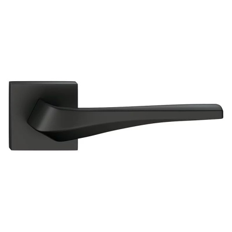 Klamka Flow czarna na rozecie kwadratowej Corona