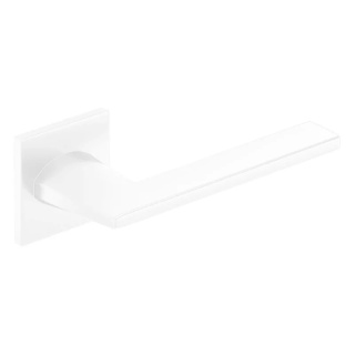 Klamka Harmony Slim biała na rozecie kwadratowej Corona