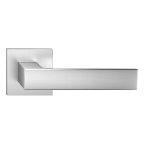 Klamka Focus Slim chrom szczotkowany na rozecie kwadratowej Corona