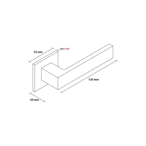 Klamka Focus Slim biała na rozecie kwadratowej Corona