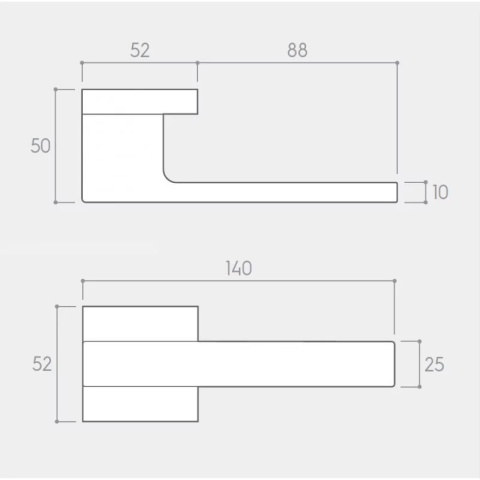 Klamka Grand czarna na rozecie kwadratowej Corona