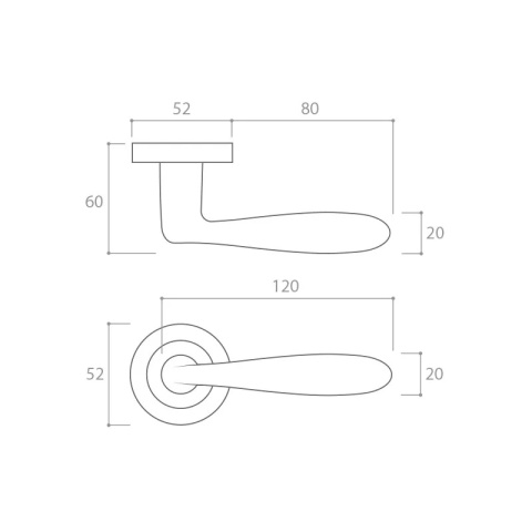 Klamka Handy R CL czarna na rozecie okrągłej Corona