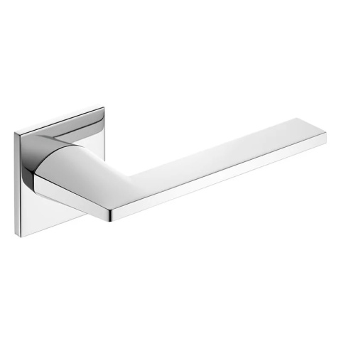 Klamka Harmony Slim chrom błyszczący na rozecie kwadratowej Corona