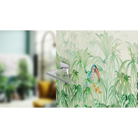 Klamka Harmony Slim chrom błyszczący na rozecie kwadratowej Corona