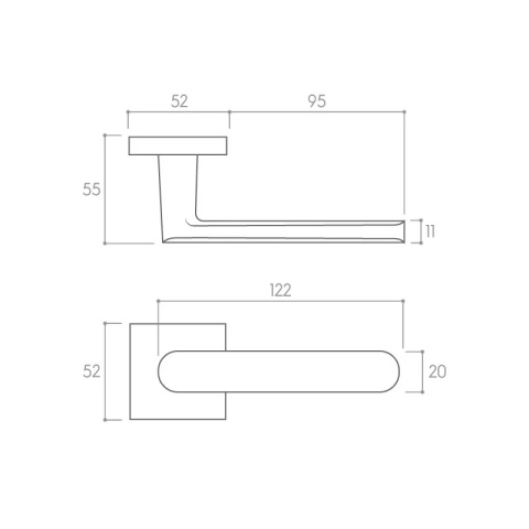 Klamka Icona Q Slim biała na rozecie kwadratowej Corona