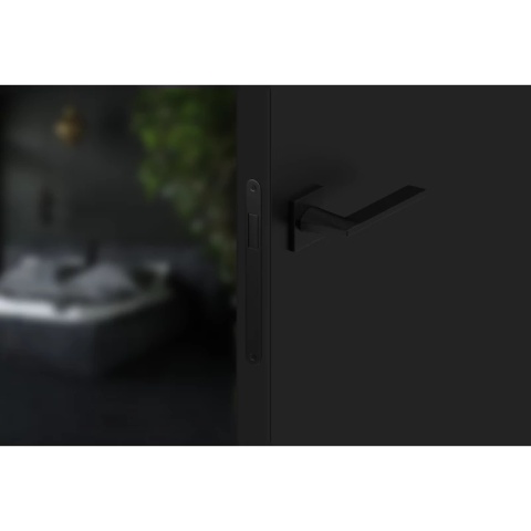 Klamka Harmony Slim czarna na rozecie kwadratowej Corona