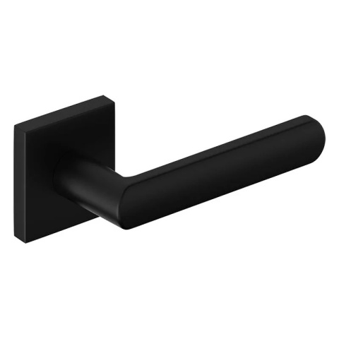 Klamka Icona Q Slim czarna na rozecie kwadratowej Corona