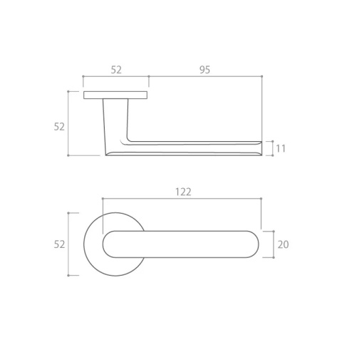 Klamka Icona R Slim chrom błyszczący na rozecie okrągłej Corona