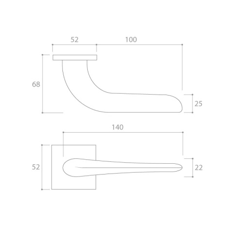 Klamka Moon Slim czarna na rozecie kwadratowej Corona