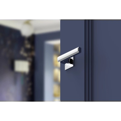 Klamka Royal Slim chrom błyszczący na rozecie kwadratowej Corona