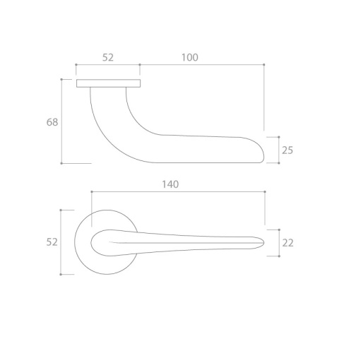 Klamka Moon Slim czarna na rozecie okrągłej Corona