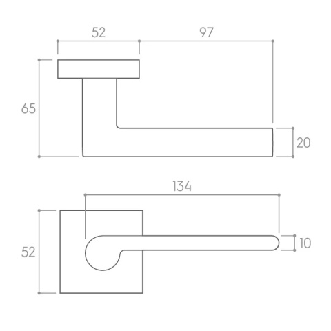 Klamka Pandora chrom na rozecie kwadratowej Corona
