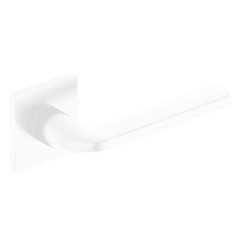 Klamka Scandi Slim biała na rozecie kwadratowej Corona