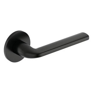 Klamka Scandi Slim czarna na rozecie okrągłej Corona