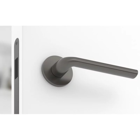 Klamka Scandi Slim gunmetal na rozecie okrągłej Corona