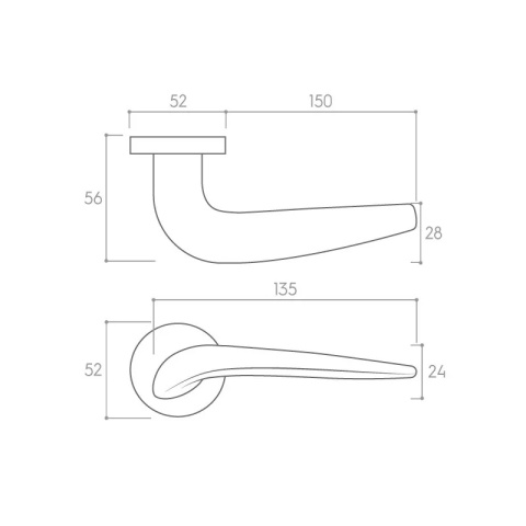 Klamka Soft czarna na rozecie okrągłej Corona