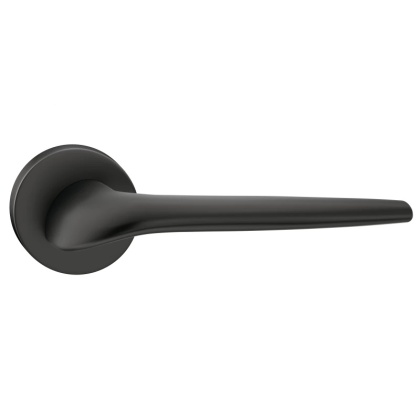 Klamka Soft czarna na rozecie okrągłej Corona