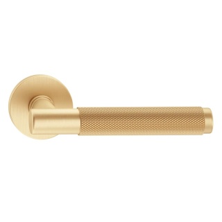 Klamka Time Slim mosiądz matowy na rozecie okrągłej Corona