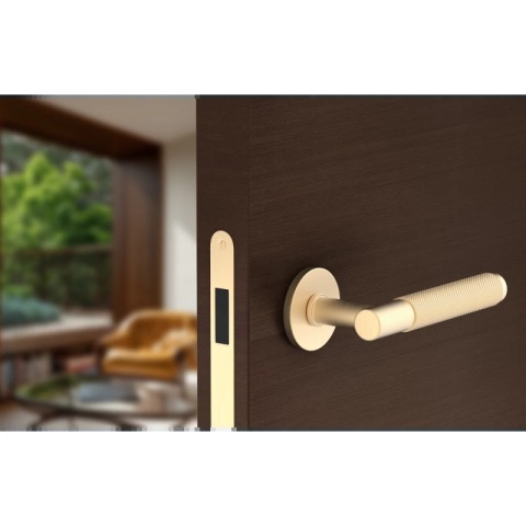 Klamka Time Slim mosiądz matowy na rozecie okrągłej Corona