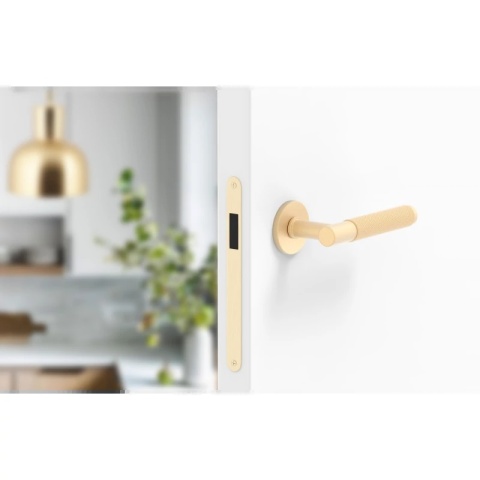 Klamka Time Slim mosiądz matowy na rozecie okrągłej Corona