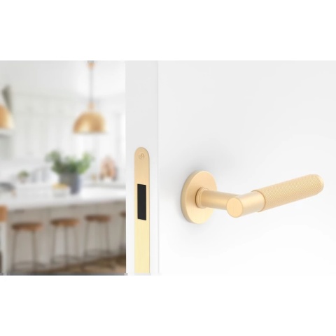 Klamka Time Slim mosiądz matowy na rozecie okrągłej Corona