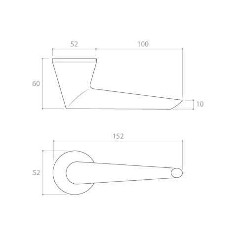 Klamka Unica Slim mosiądz błyszczący PVD na rozecie okrągłej Corona