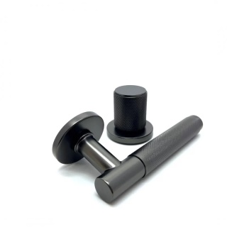 Klamko Gałka Time R Slim ruchoma prawa gunmetal na rozecie okrągłej Corona