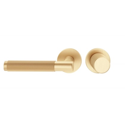 Klamko Gałka Time R Slim stała lewa mosiądz matowy na rozecie okrągłej Corona